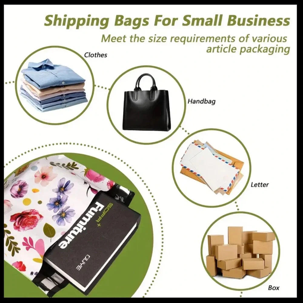 20 Floral Poly Mailers 10x13”